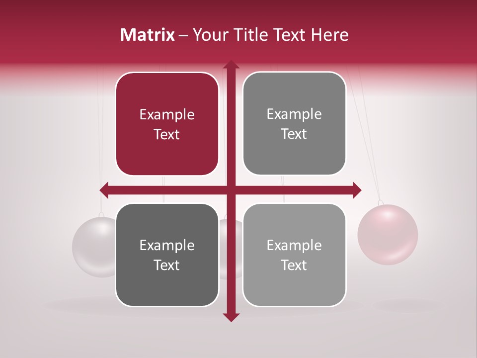 A Group Of Balls Hanging From Strings On A Gray Background PowerPoint Template