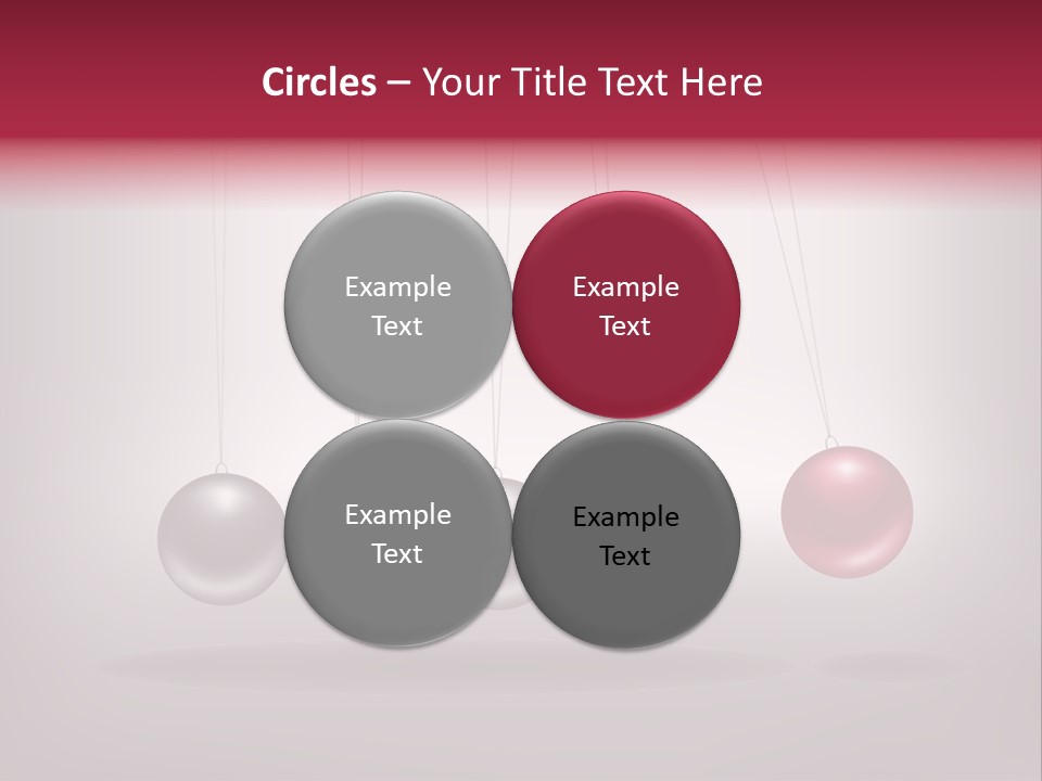 A Group Of Balls Hanging From Strings On A Gray Background PowerPoint Template