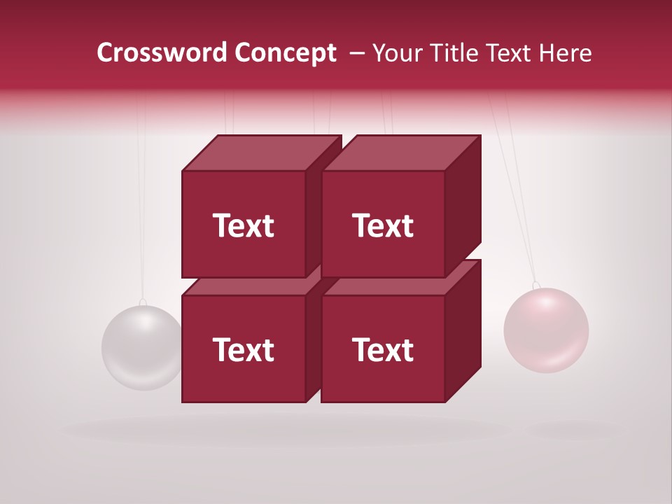 A Group Of Balls Hanging From Strings On A Gray Background PowerPoint Template