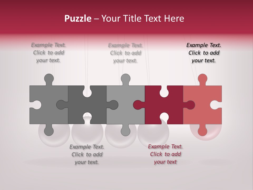 A Group Of Balls Hanging From Strings On A Gray Background PowerPoint Template