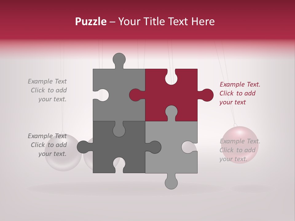 A Group Of Balls Hanging From Strings On A Gray Background PowerPoint Template