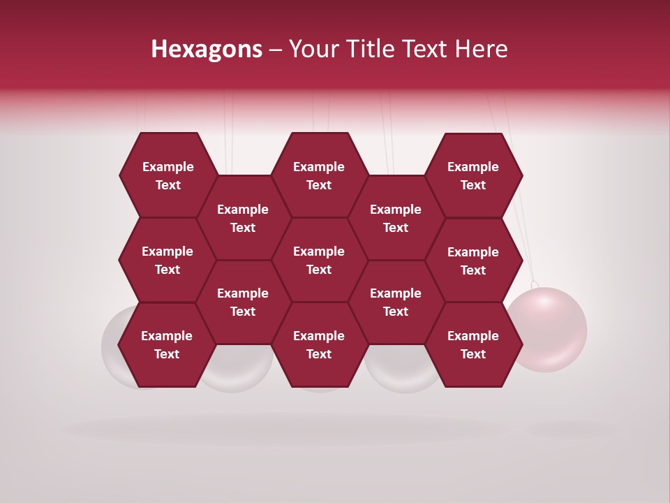 A Group Of Balls Hanging From Strings On A Gray Background PowerPoint Template