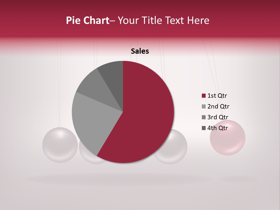A Group Of Balls Hanging From Strings On A Gray Background PowerPoint Template