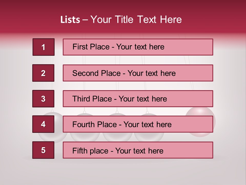 A Group Of Balls Hanging From Strings On A Gray Background PowerPoint Template