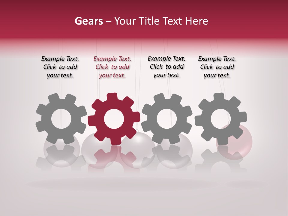 A Group Of Balls Hanging From Strings On A Gray Background PowerPoint Template