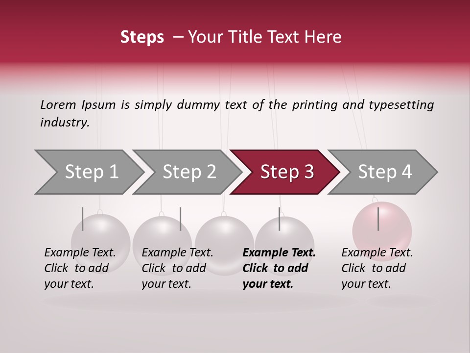 A Group Of Balls Hanging From Strings On A Gray Background PowerPoint Template