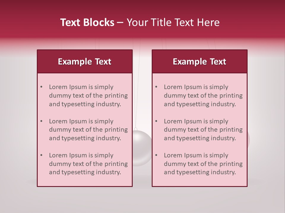 A Group Of Balls Hanging From Strings On A Gray Background PowerPoint Template