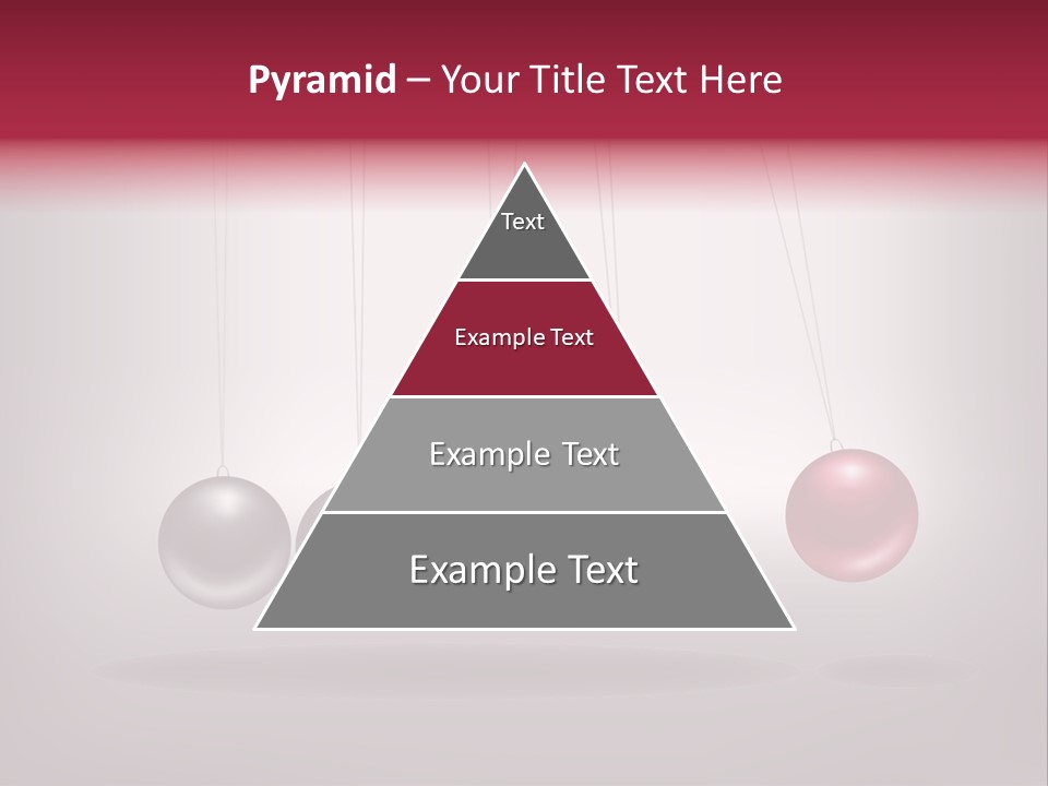 A Group Of Balls Hanging From Strings On A Gray Background PowerPoint Template