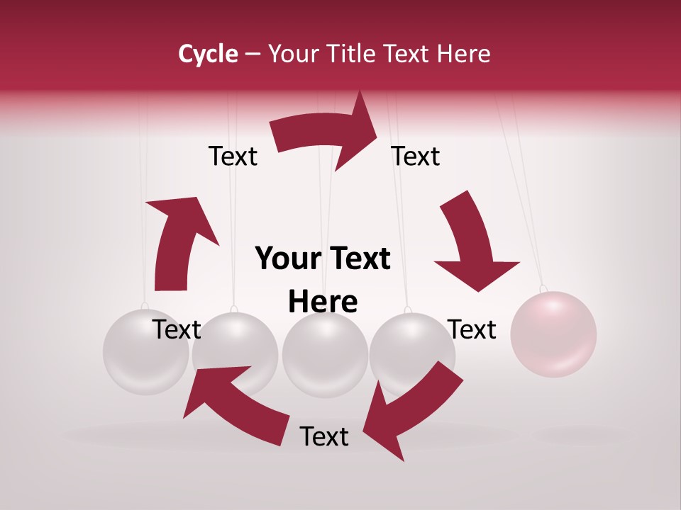 A Group Of Balls Hanging From Strings On A Gray Background PowerPoint Template