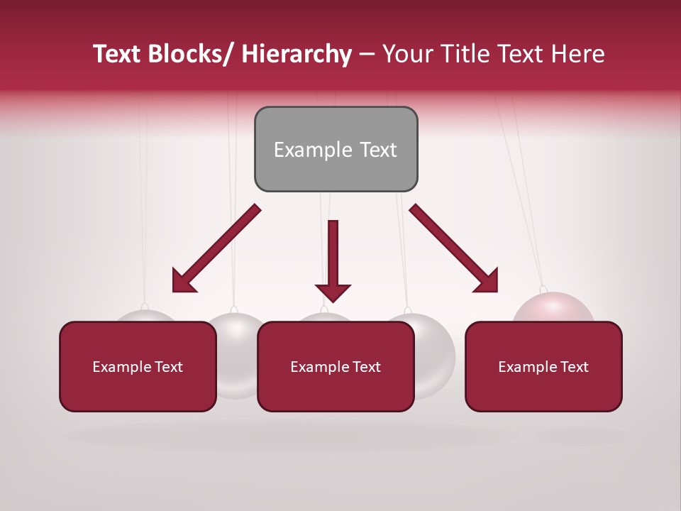 A Group Of Balls Hanging From Strings On A Gray Background PowerPoint Template