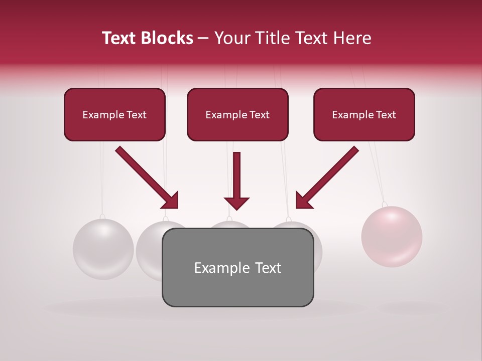 A Group Of Balls Hanging From Strings On A Gray Background PowerPoint Template
