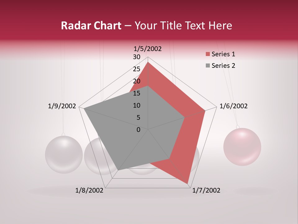 A Group Of Balls Hanging From Strings On A Gray Background PowerPoint Template