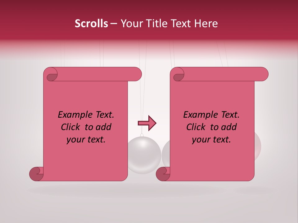 A Group Of Balls Hanging From Strings On A Gray Background PowerPoint Template