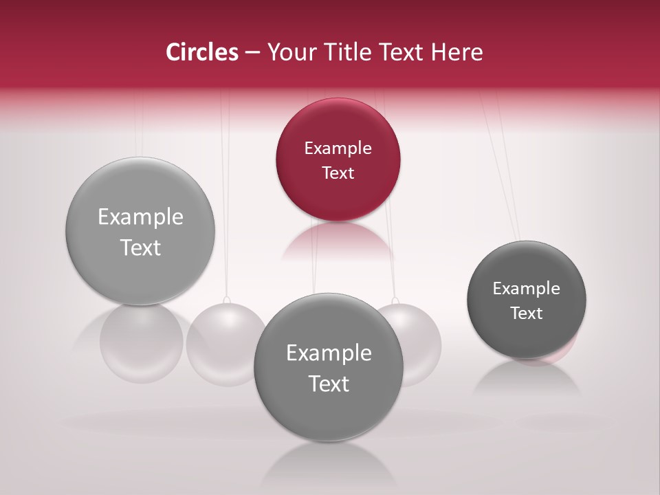 A Group Of Balls Hanging From Strings On A Gray Background PowerPoint Template