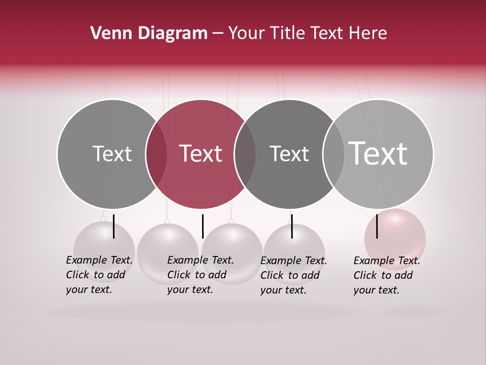 A Group Of Balls Hanging From Strings On A Gray Background PowerPoint Template