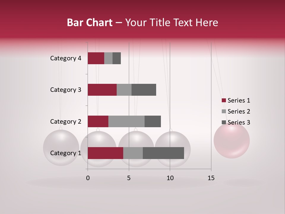A Group Of Balls Hanging From Strings On A Gray Background PowerPoint Template