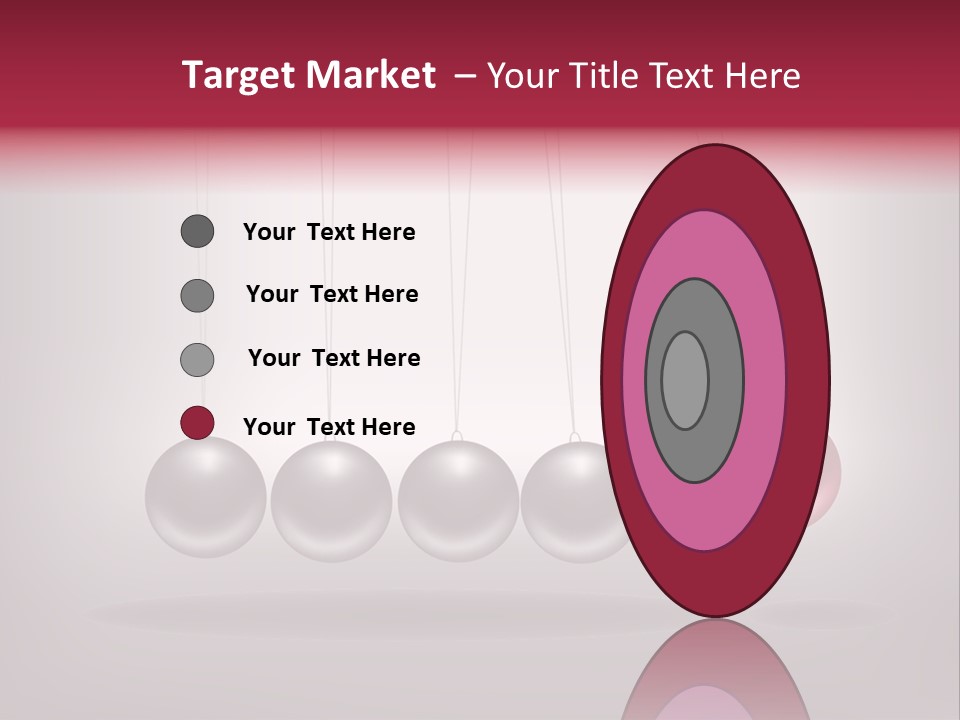 A Group Of Balls Hanging From Strings On A Gray Background PowerPoint Template