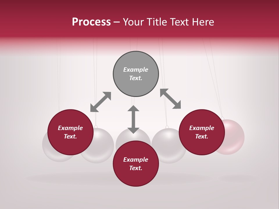 A Group Of Balls Hanging From Strings On A Gray Background PowerPoint Template