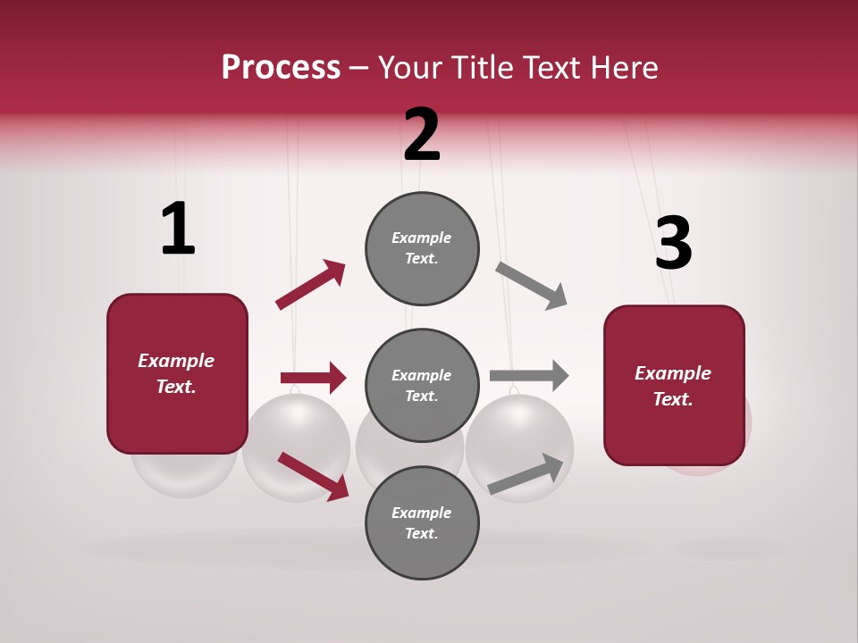 A Group Of Balls Hanging From Strings On A Gray Background PowerPoint Template