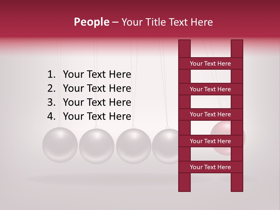 A Group Of Balls Hanging From Strings On A Gray Background PowerPoint Template