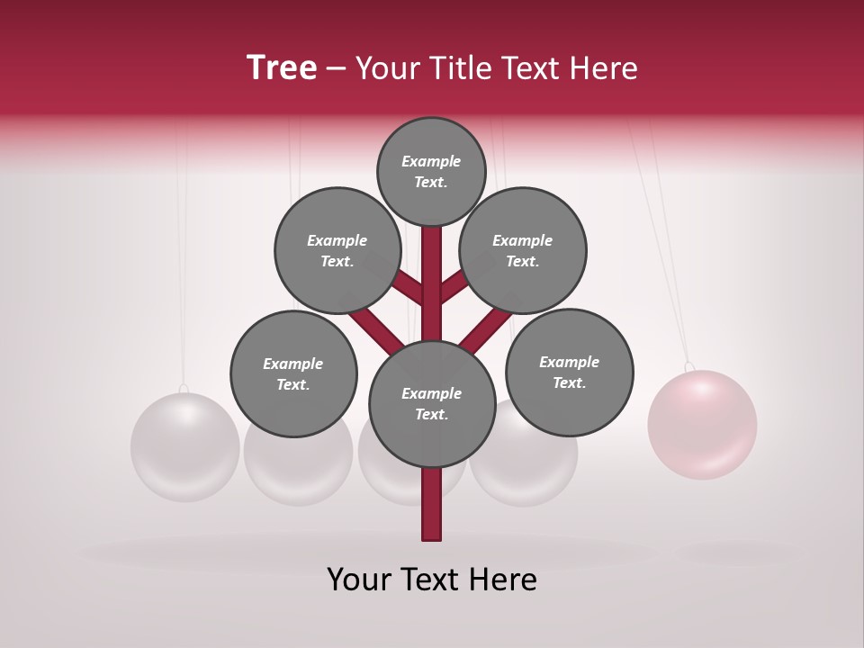 A Group Of Balls Hanging From Strings On A Gray Background PowerPoint Template