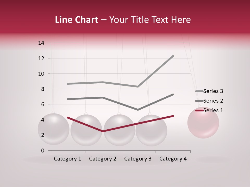 A Group Of Balls Hanging From Strings On A Gray Background PowerPoint Template