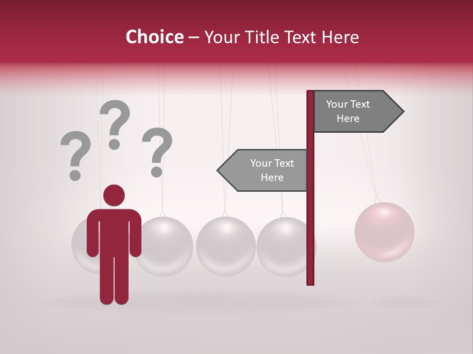 A Group Of Balls Hanging From Strings On A Gray Background PowerPoint Template