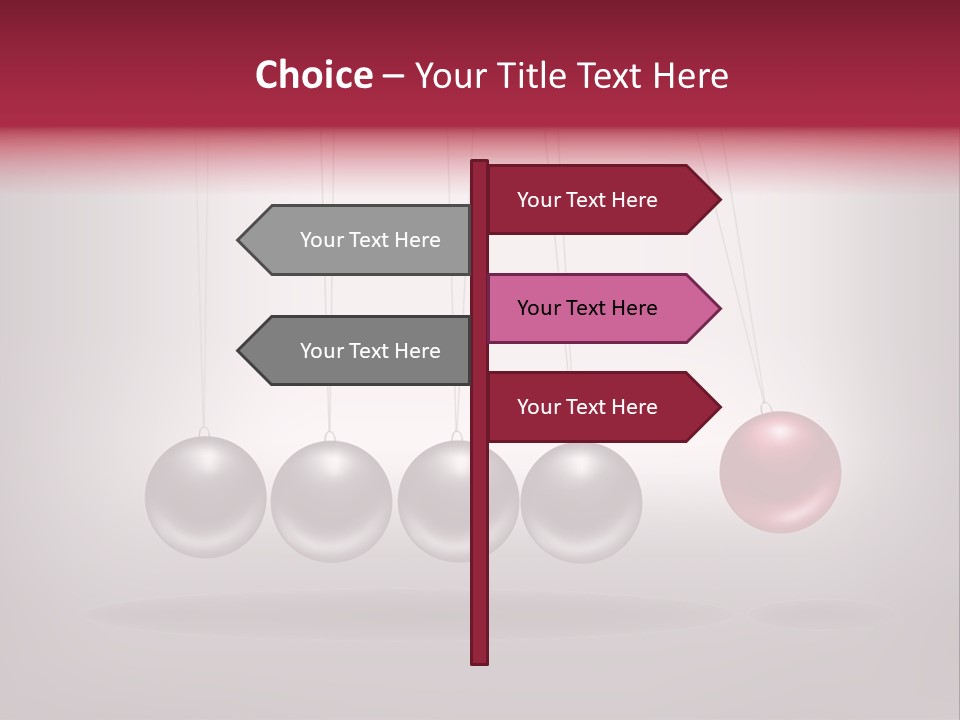 A Group Of Balls Hanging From Strings On A Gray Background PowerPoint Template