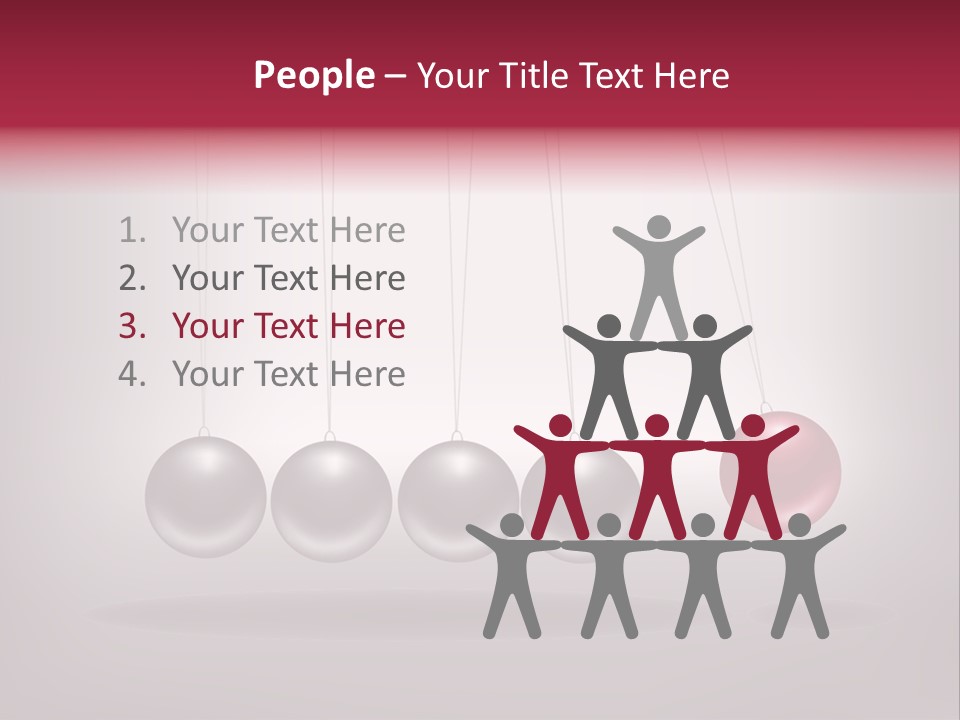 A Group Of Balls Hanging From Strings On A Gray Background PowerPoint Template