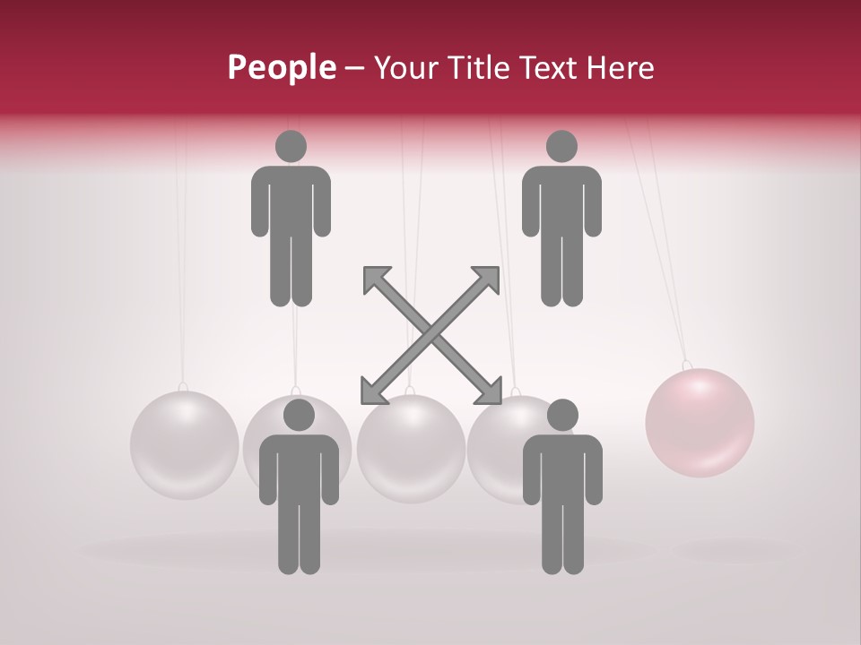 A Group Of Balls Hanging From Strings On A Gray Background PowerPoint Template