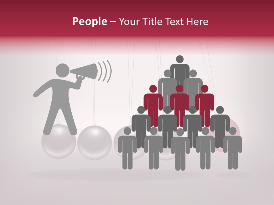 A Group Of Balls Hanging From Strings On A Gray Background PowerPoint Template