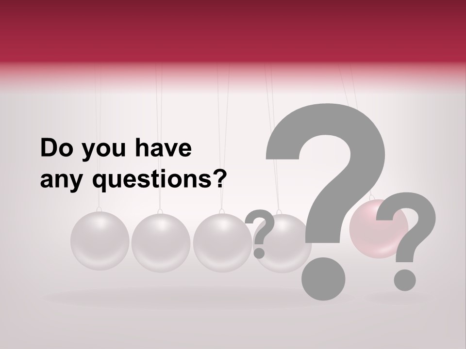 A Group Of Balls Hanging From Strings On A Gray Background PowerPoint Template