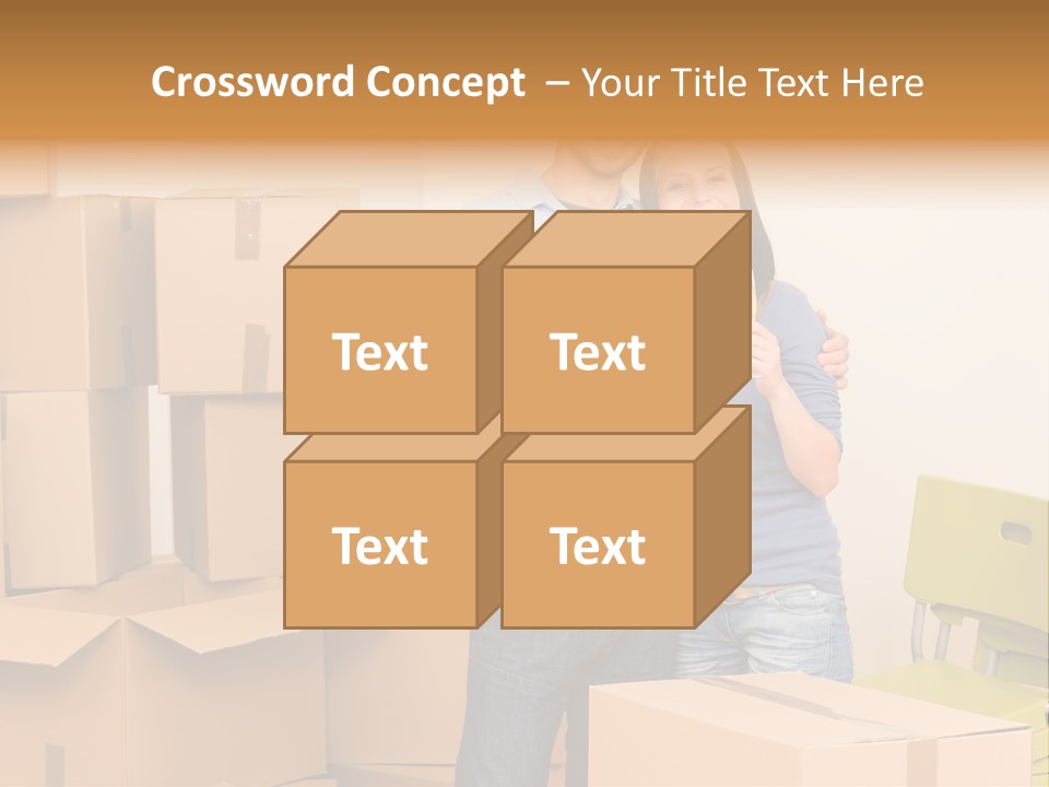 Move Home Caucasian PowerPoint Template