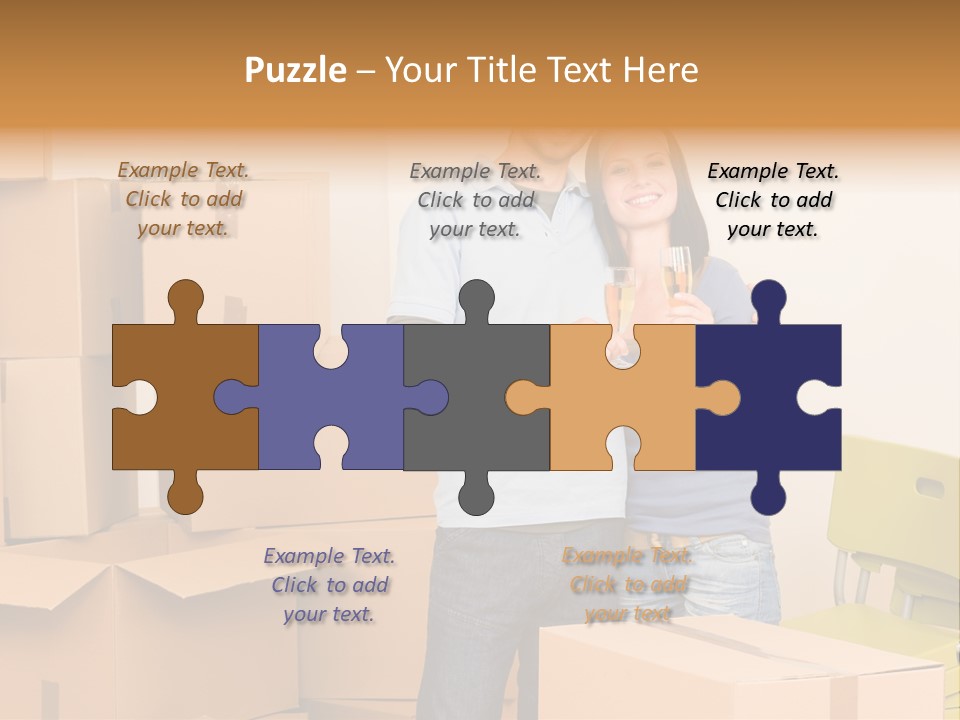 Move Home Caucasian PowerPoint Template