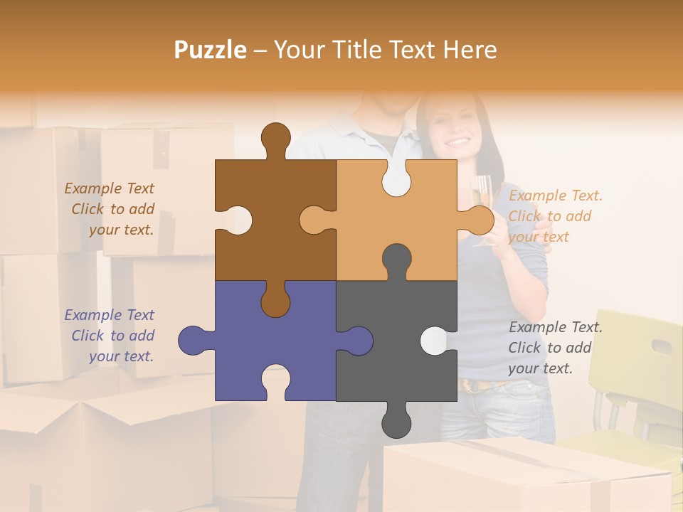 Move Home Caucasian PowerPoint Template