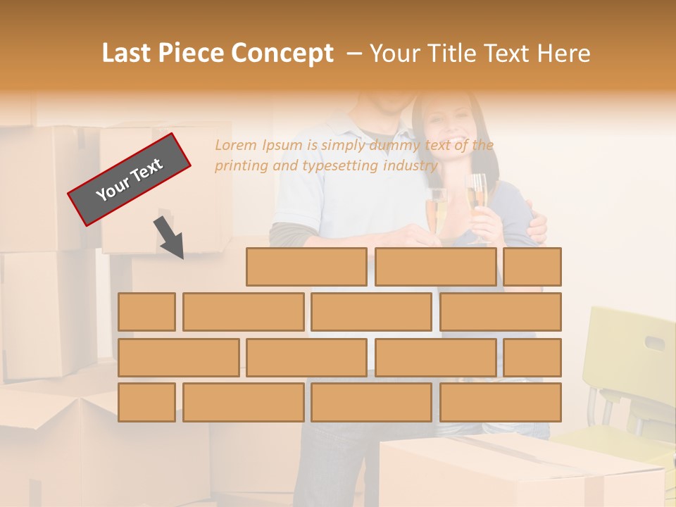 Move Home Caucasian PowerPoint Template