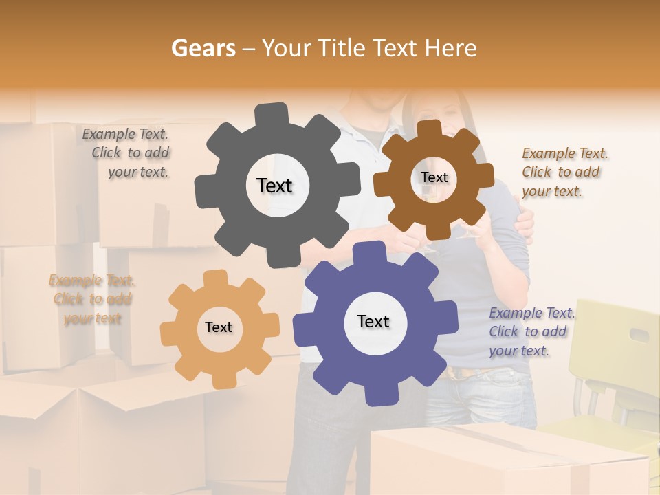 Move Home Caucasian PowerPoint Template