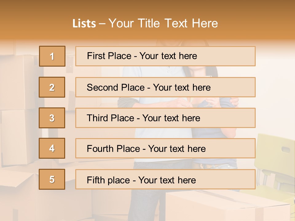 Move Home Caucasian PowerPoint Template