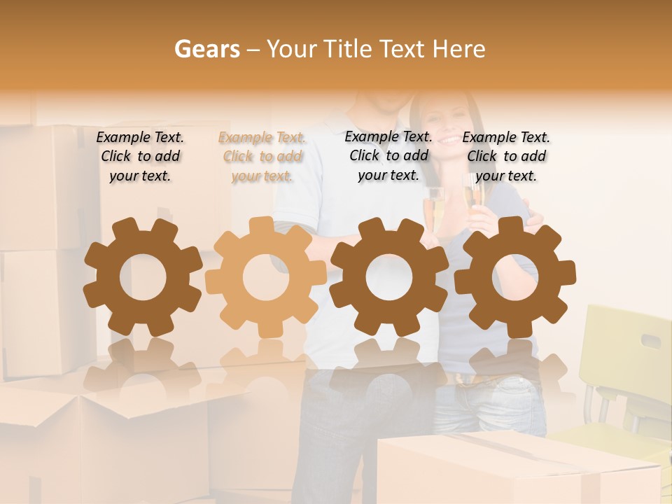 Move Home Caucasian PowerPoint Template