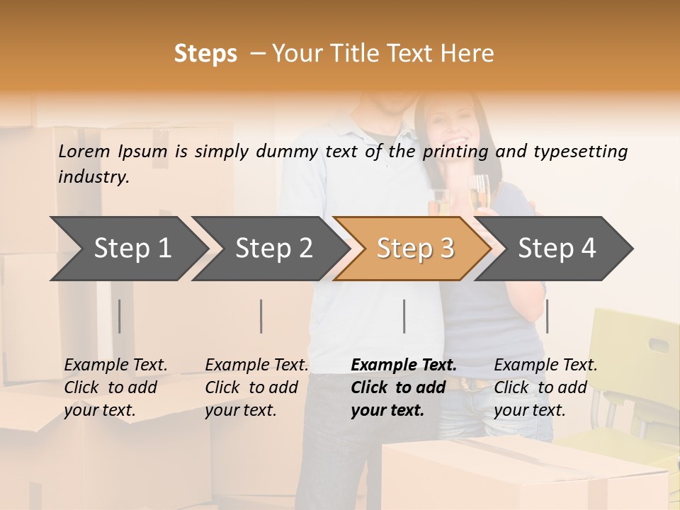 Move Home Caucasian PowerPoint Template