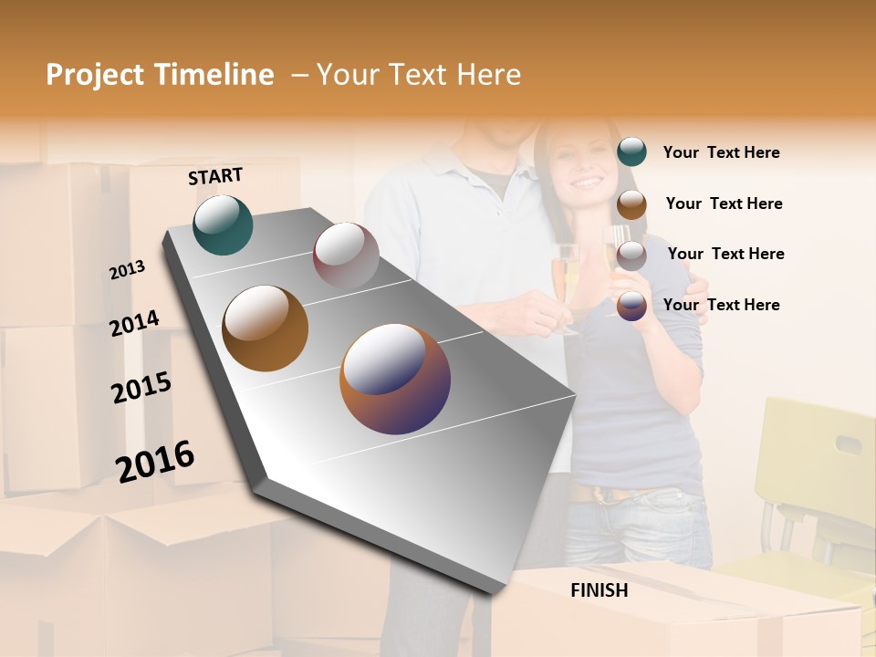 Move Home Caucasian PowerPoint Template