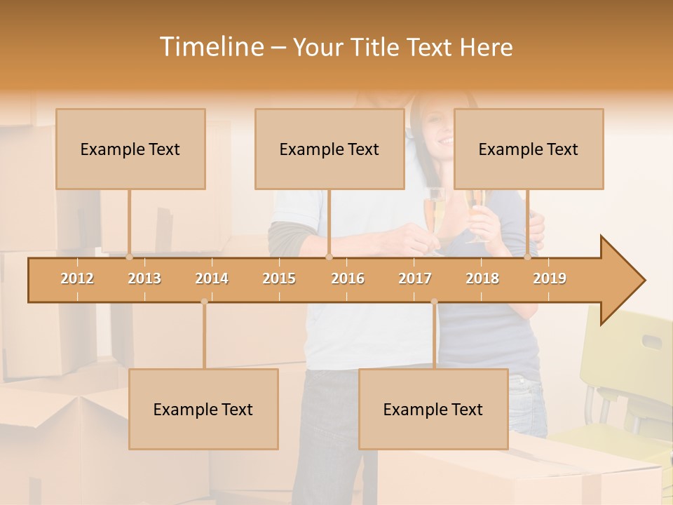 Move Home Caucasian PowerPoint Template