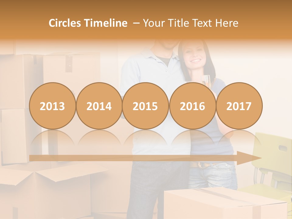 Move Home Caucasian PowerPoint Template