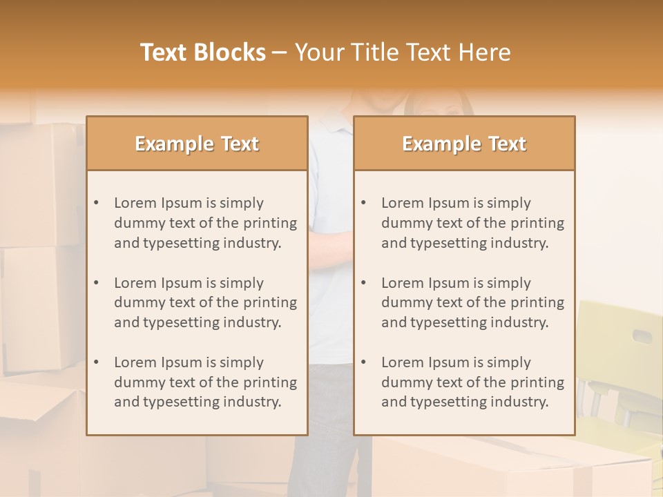 Move Home Caucasian PowerPoint Template