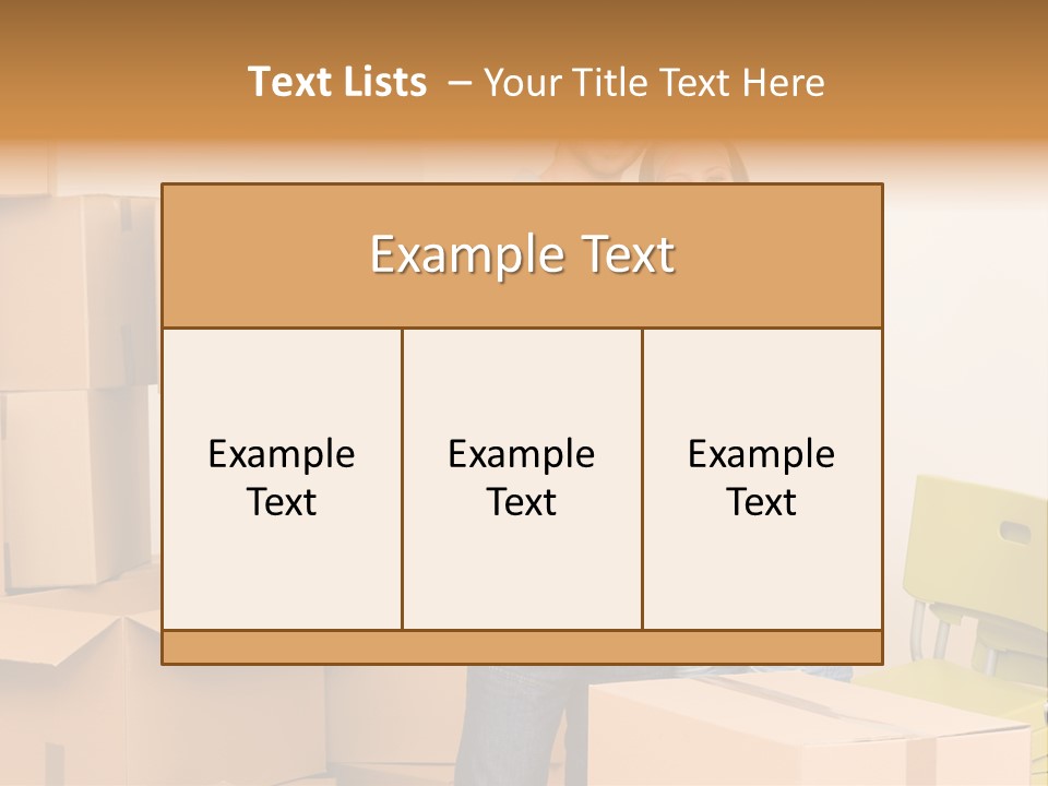 Move Home Caucasian PowerPoint Template