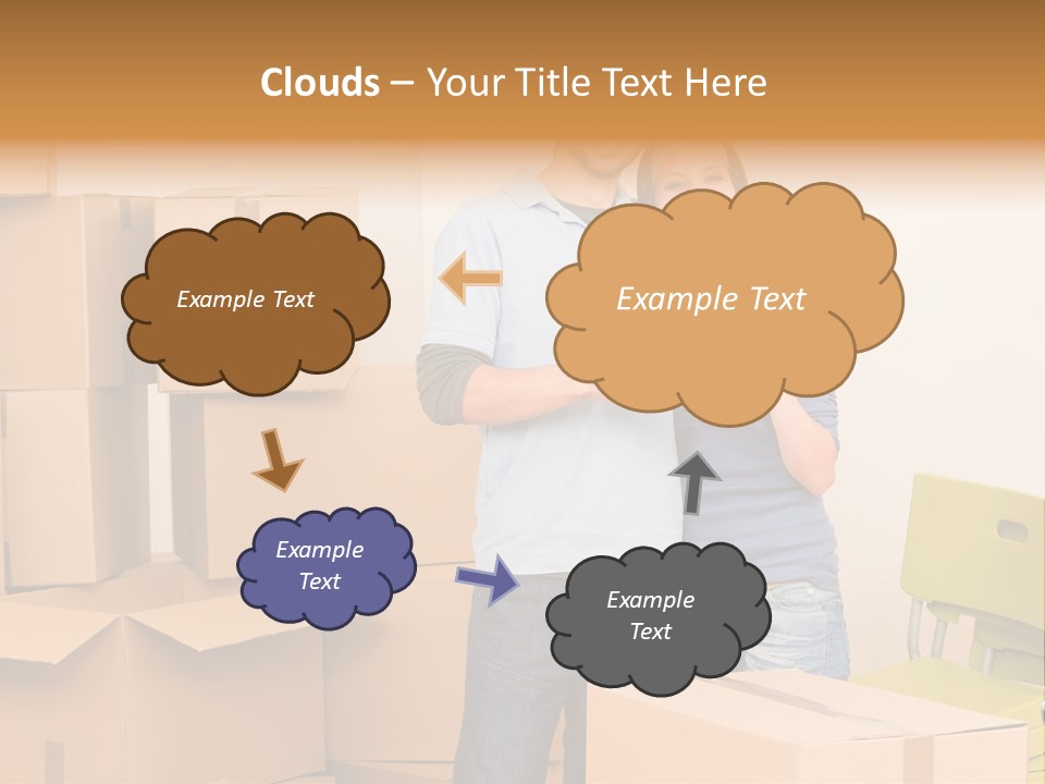 Move Home Caucasian PowerPoint Template