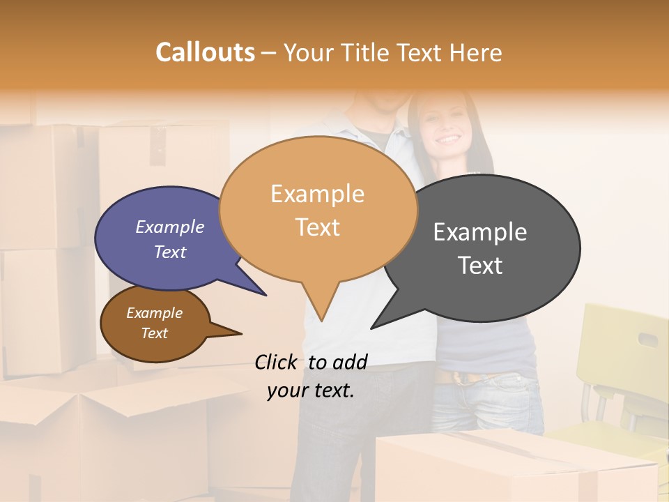 Move Home Caucasian PowerPoint Template