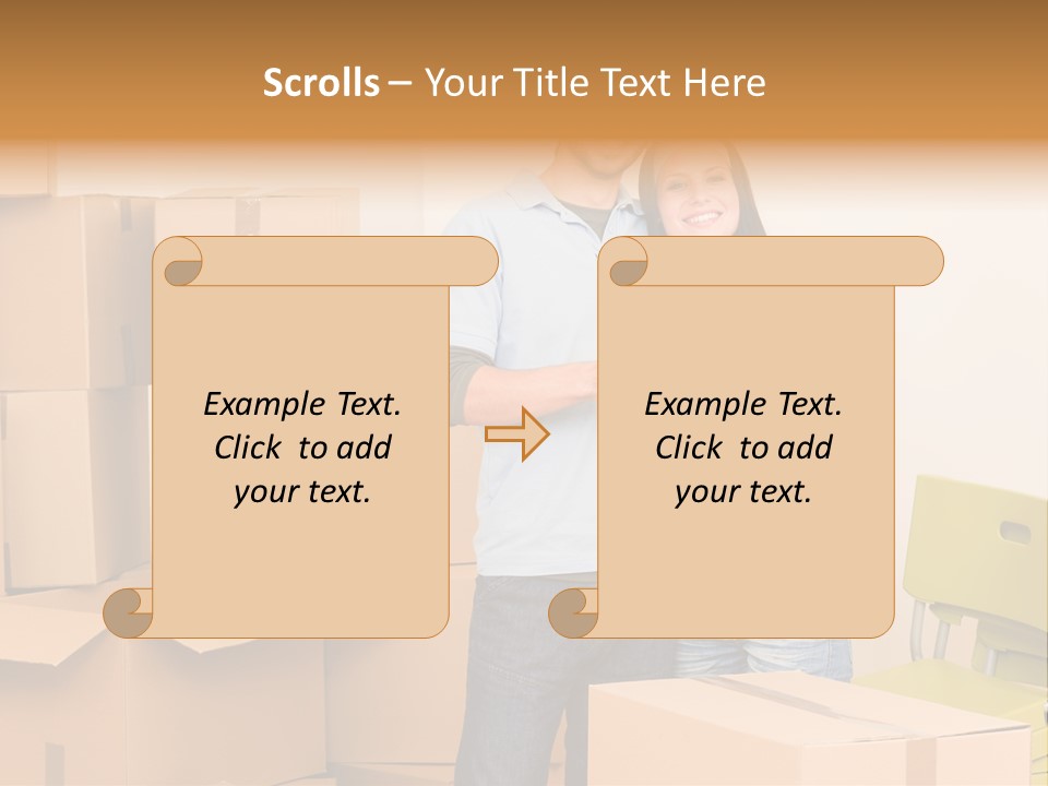 Move Home Caucasian PowerPoint Template