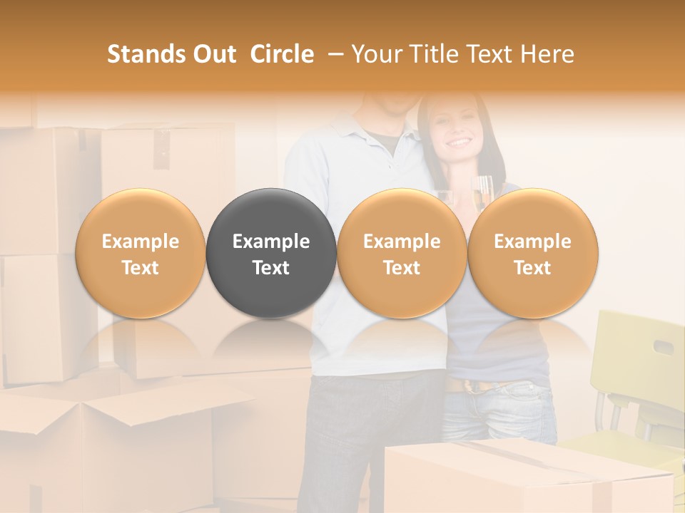 Move Home Caucasian PowerPoint Template