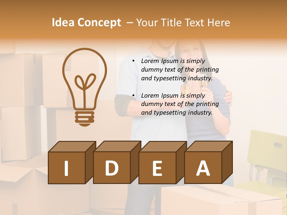 Move Home Caucasian PowerPoint Template